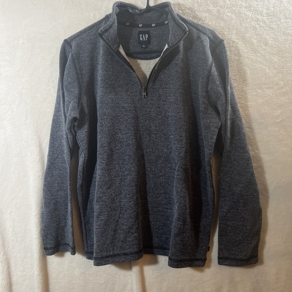 Gap Mens 1/4 Zip Pullover Small Blue 90s Basic Prep